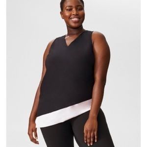 DOUBLE ATHLETIC TANK — BLACK/BLUSH